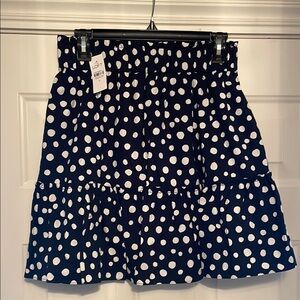 Loft navy polka dot skirt NWT